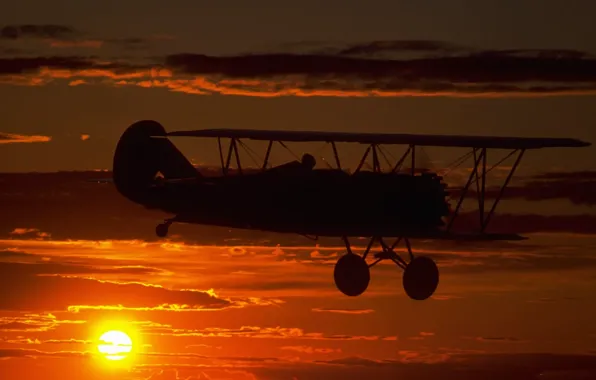 Picture The SKY, CLOUDS, FLIGHT, SUNSET, The PLANE, DAL, DAWN, CHASSIS