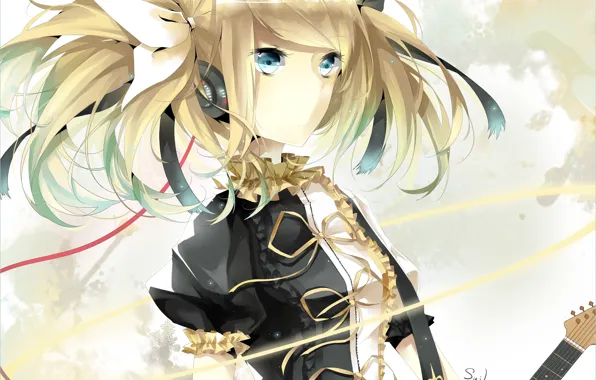 Look, girl, anime, art, Vocaloid, Vocaloid, Kagamine Rin