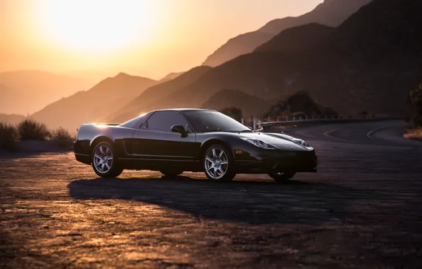 Picture car, mountains, sun, Acura, NSX, Acura NSX-T