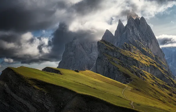 Rocks, slope, cliffs