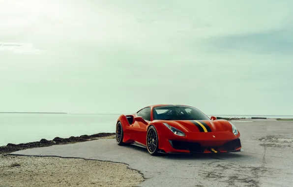 Picture ferrari, sky, water, 488 track