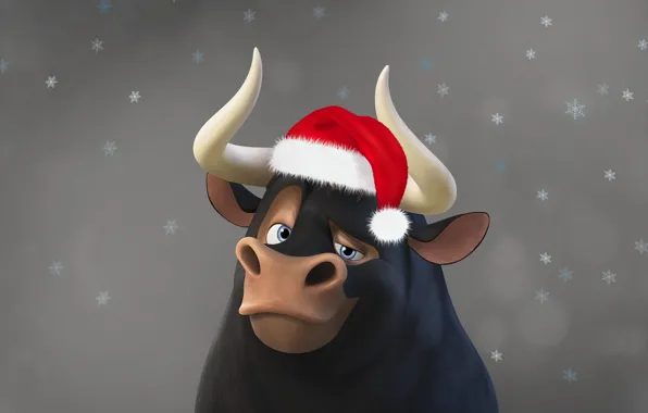 Picture background, cartoon, new year, bull, Ferdinand