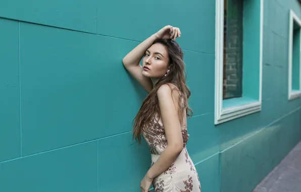 Picture model, girl, wall, look, pose