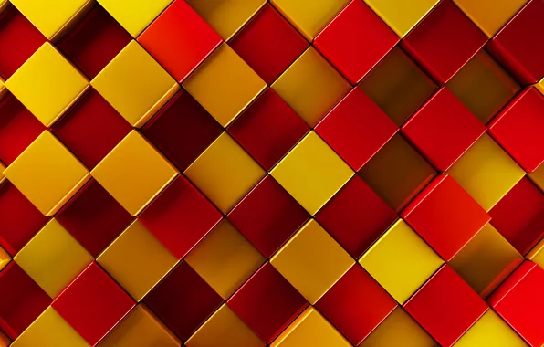 Picture yellow, red, texture, squares