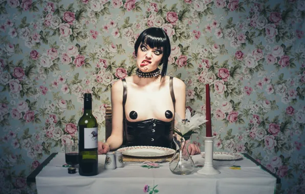 Girl, table, the situation, facial expressions