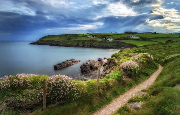 The sky, clouds, coast, Ireland
