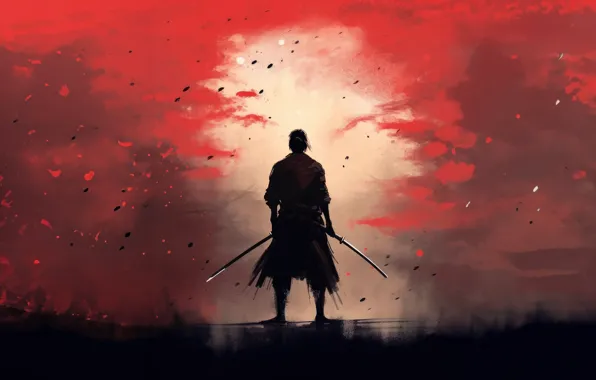 Picture painting, samurai, the way of samurai
