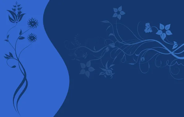 Picture flowers, pattern, vector, texture, blue background