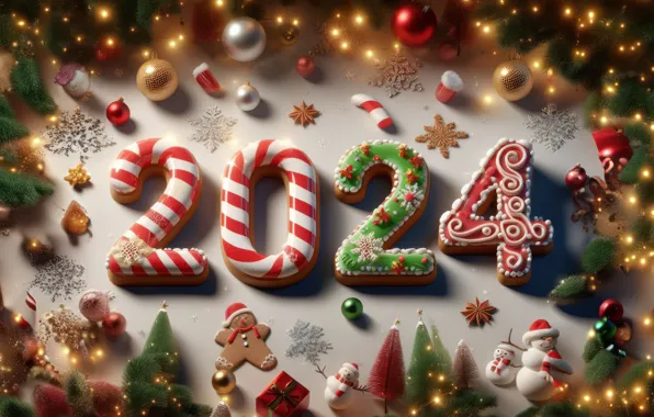 Figures, New year, decoration, numbers, New year, 2024