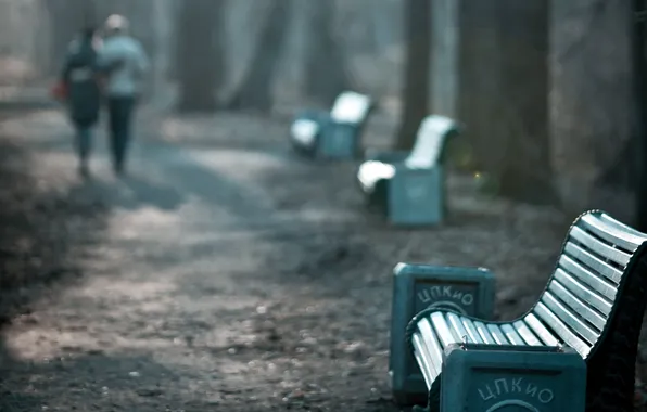 Park, mood, walk, bench