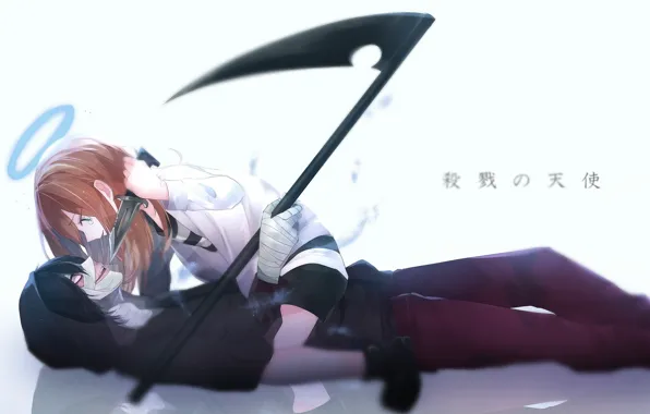 Girl, romance, braid, guy, two, Angel bloodshed, Satsuriku no Tenshi