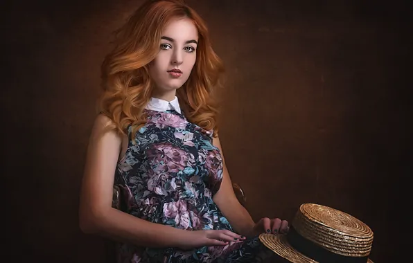 Dress, hat, sponge, curls, filter, retouching, Julia, Alex Darash
