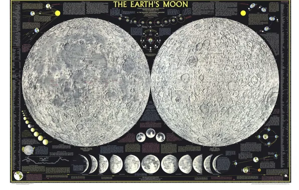 Map, satellite, The moon, Atlas