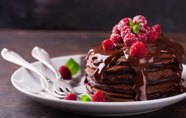 Picture berries, raspberry, cake, chocolate