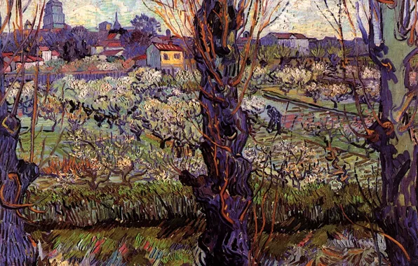 Picture Vincent van Gogh, Orchard in Blossom, with View of Arles