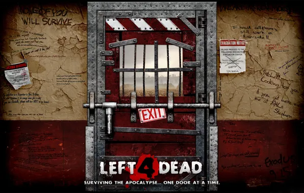 Picture the door, left 4 dead, slogan, l4d, safe room