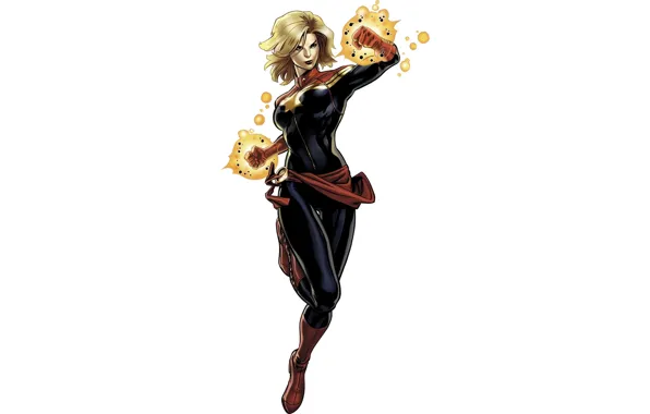 White background, Marvel, comic, Ms. Marvel, Carol Danvers, Captain Marvel, Captain Marvel, Carol Danvers