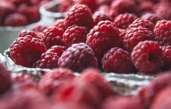 Picture berries, raspberry, food, blur, bokeh