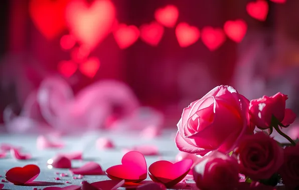 Love, holiday, heart, heart, hearts, heart, Valentine's Day, AI art