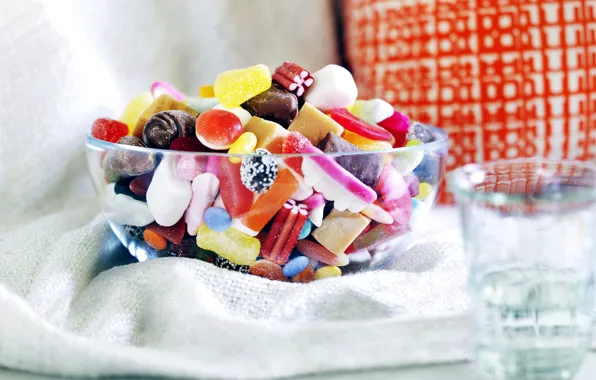 Chocolate, candy, pills