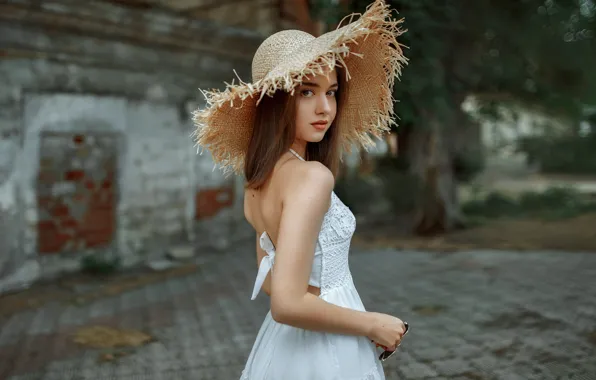 Look, girl, pose, hat, dress, beautiful, Lolita, Andrey Metelkov