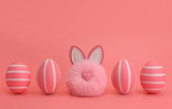 Strips, background, pink, holiday, toy, eggs, spring, rabbit