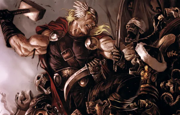 God, skeletons, Thor, Marvel Comics, avenger, Avenger