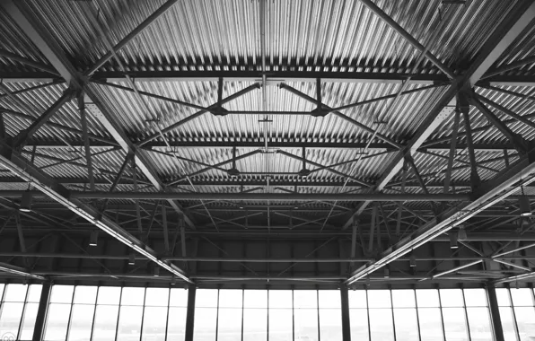 Roof, pipe, design, interior, the ceiling, airport, iron, interior