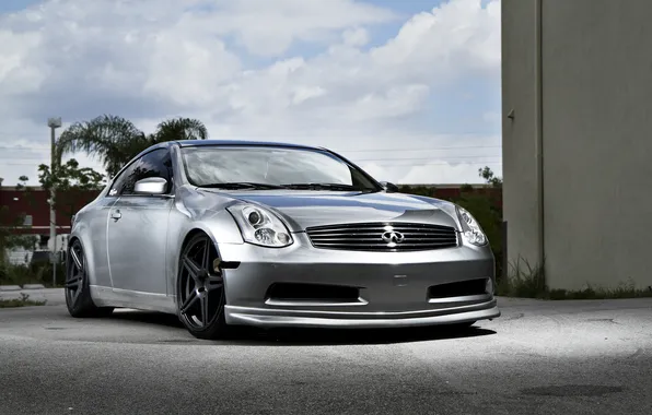 Silver, Infiniti, infiniti, the front part, silvery, G-Series, G37 S
