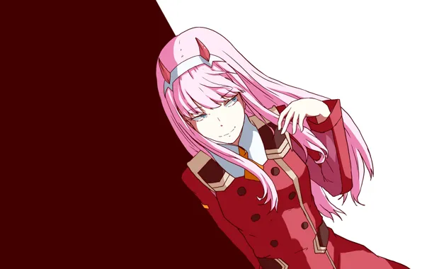 Girl, art, 002, Darling In The Frankxx, Cute in France, Zero Two, double background
