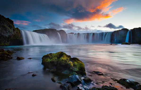 Picture nature, waterfall, Iceland