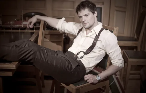 Look, face, pose, chair, actor, sitting, Danila Kozlovsky