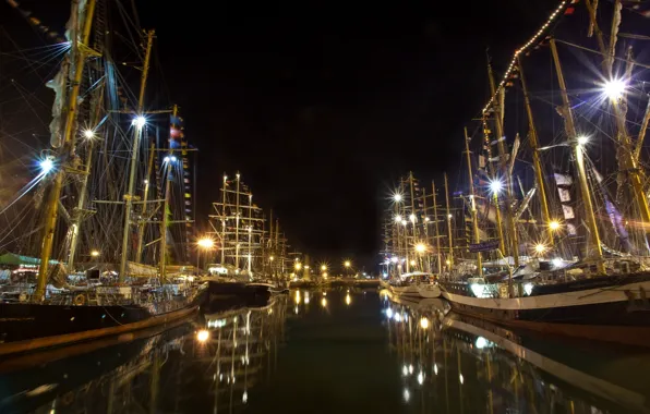 Night, the city, lights, Wallpaper