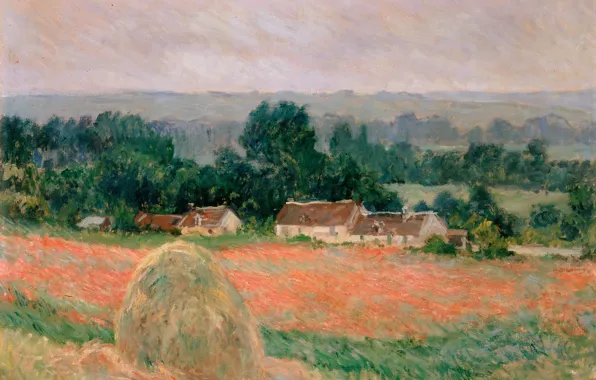 Field, landscape, home, picture, Claude Monet, Oscar-Claude Monet, Haystack at Giverny
