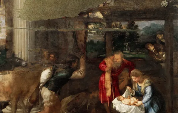 Picture donkey, Titian, Christmas