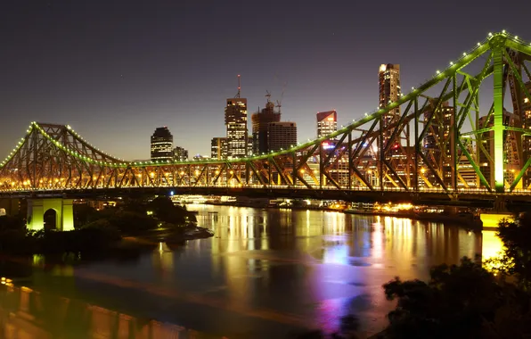 Picture night, bridge, city, lights, home, Australia, skyscrapers, Australia