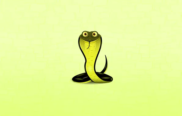 Picture snake, minimalism, Cobra, eyed, green background, cobra