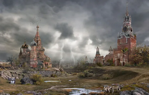 Picture the storm, autumn, Apocalypse, Kreml