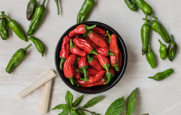 Red, green, pepper, vegetables