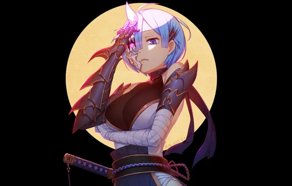 Girl, anime, art, Re: Zero kara hajime chip isek or Seikatsu, From scratch, REM