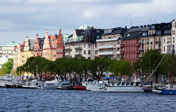 Picture sea, street, building, home, Stockholm, Sweden, Sweden, sea