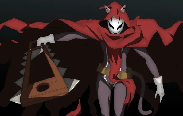 Sword, weapon, nothing, anime, cat, tail, saw, ken