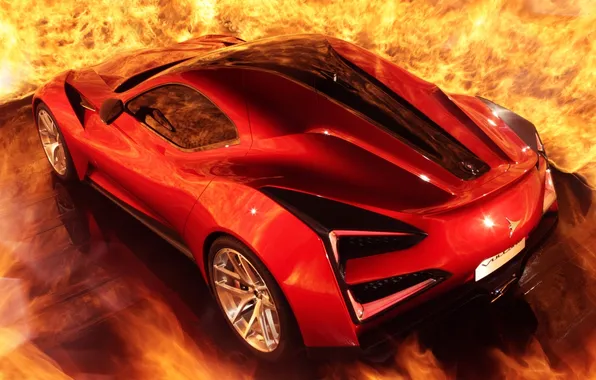 Fire, supercar, the view from the top, Icon, Vulcano, Vulcan, Icona