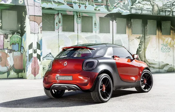 Concept, red, the concept, rear view, Smart, Smart, Forstars, grafiti.background