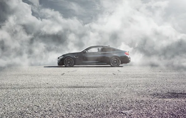 Picture BMW, German, Car, Black, Side, Automobiles, Fog, Perfomance