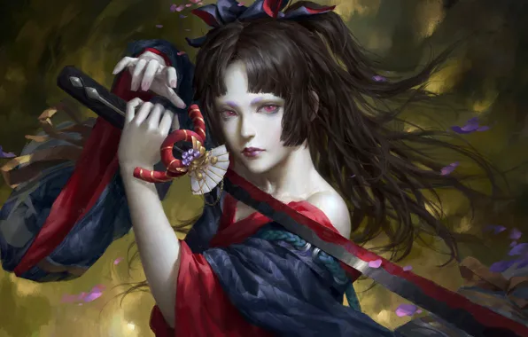 Look, girl, sword, Onmyoji