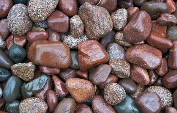 Stones, paint, shore, pebbles