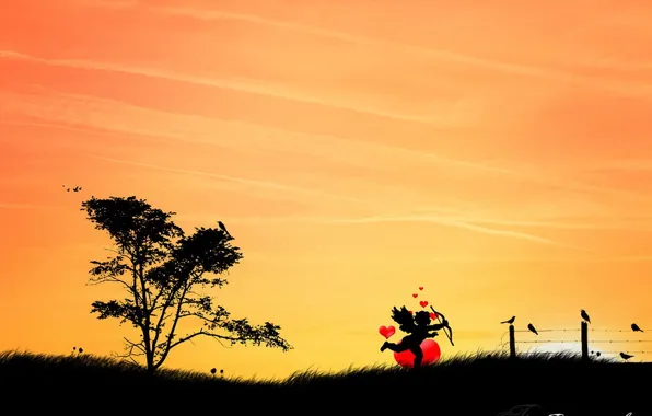 Wallpaper tree, vector, Love images for desktop, section стиль - download