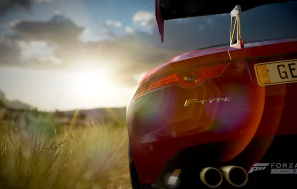Sand, machine, auto, grass, sunset, the ocean, shore, Jaguar
