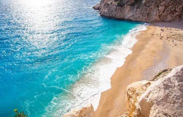 Picture sea, beach, summer, water, reflection, rocks